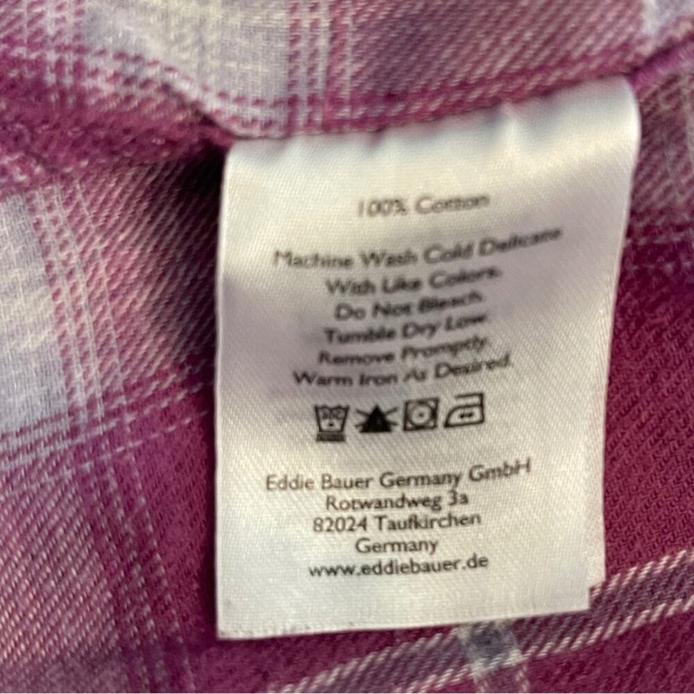Eddie Bauer women’s pink plaid cotton long sleeve top. Size M - Picture 5 of 5